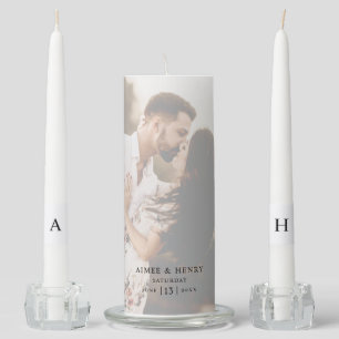 Rustic Photo Modern Wedding Unity Candle Set