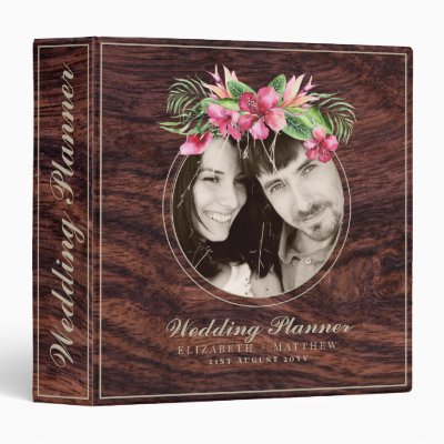 Rustic PHOTO Personalized Wedding Planner Album 3 Ring Binder