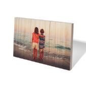 Rustic Photo Print Planked Pine Wood Wall Art Sign (Angle)