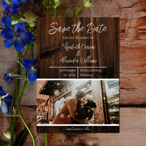 Rustic Photo Save The Date