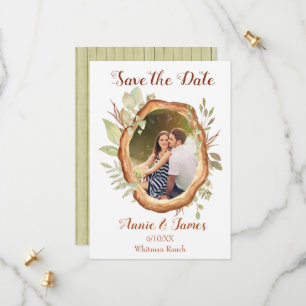 Rustic Photo Save The Date Card