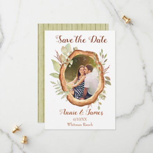 Rustic Photo Save The Date Card