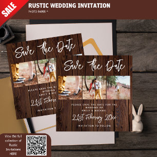 Rustic PHOTO Save the Date Wedding Bargain Budget Print