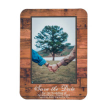 Rustic Photo Save the Date Wood Personalize