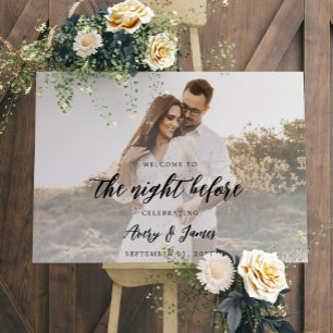 Rustic Photo Script Night Before Rehearsal Dinner Foam Board