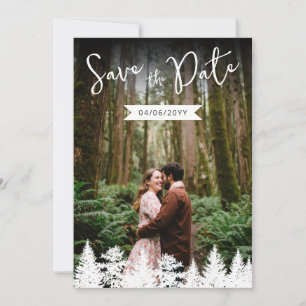 Rustic Photo Template And Fir Tree Shapes Wedding