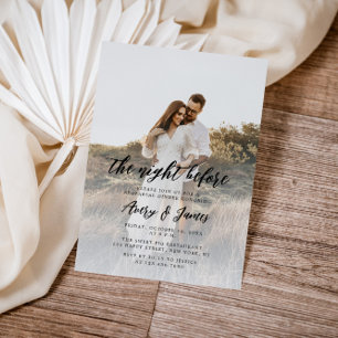 Rustic Photo The Night Before Rehearsal Dinner Invitation