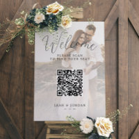Rustic Photo Wedding QR Code Seating Chart