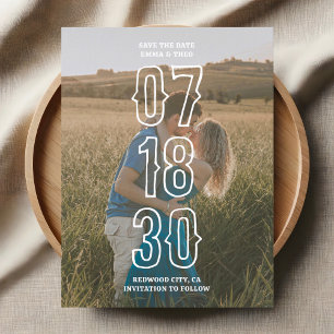 Rustic Photo Wedding Save The Date Postcard