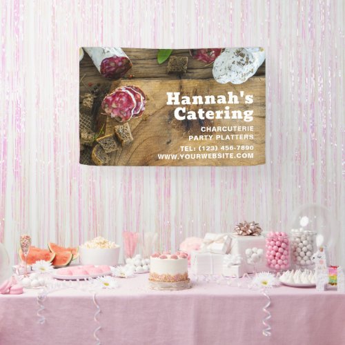 Rustic Photo Wooden Board Charcuterie Catering Banner