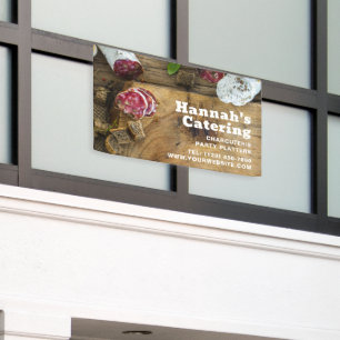 Rustic Photo Wooden Board Charcuterie Catering Banner