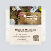 Rustic Photo Wooden Board Charcuterie Catering Business Card