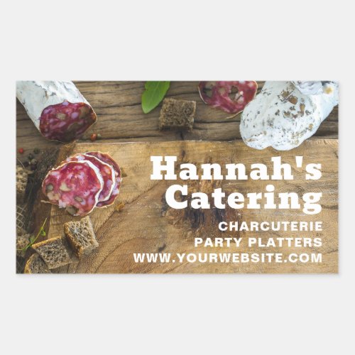 Rustic Photo Wooden Board Charcuterie Catering Rectangular Sticker