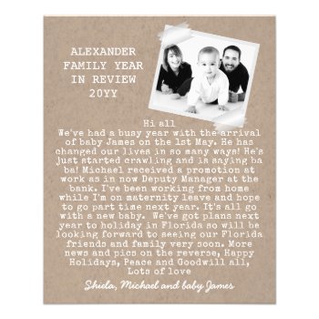Rustic Photo Year In Review Holidays Kraft Look Flyer