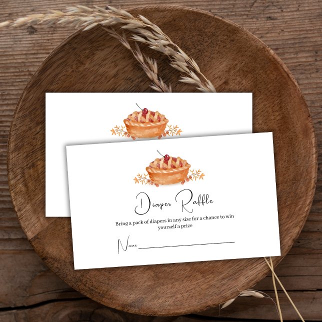 Rustic Pie Cherry Fall Diaper Raffle Baby Shower  Enclosure Card (Rustic Pie Cherry Fall Diaper Raffle Baby Shower Enclosure Card)
