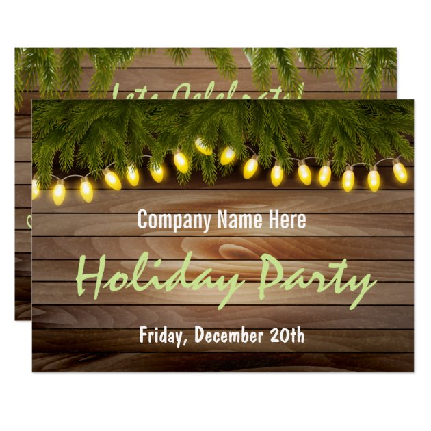 Rustic Pine And Barn Board Christmas Party Invitation