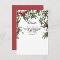 Rustic Pine Berries Winter Christmas Wedding Enclosure Card