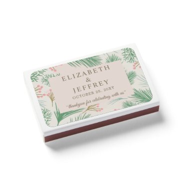 Rustic Pine Berry Winter Wedding Matchboxes
