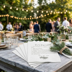 Rustic Pine Branch Greenery Fun Facts Napkins