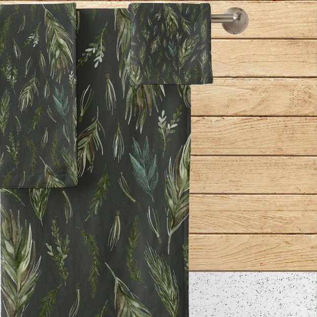 Rustic Pine Branches Bath Towel Set (Creator Uploaded)