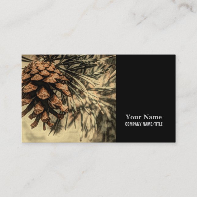 Rustic Pine Cone Design Business Card (Front)