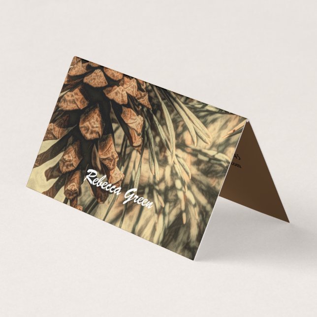 Rustic Pine Cone Design Business Card (Front)
