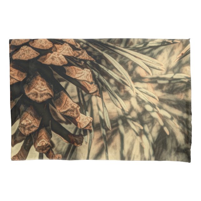 Rustic Pine Cone Design Pillow Case (Front)