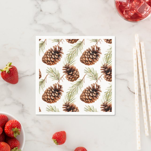 Rustic Pine Cone  Napkins (Insitu)