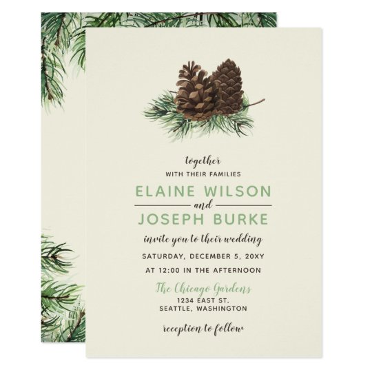 Rustic Pine cone Wedding Invitation | Zazzle.com