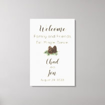Rustic pine cone Wedding Welcome Sign