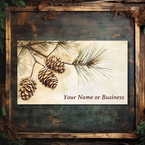 Rustic Pine Cone  Woodland Pine Tree Branch Business Card