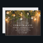 Rustic Pine Cones Branch Christmas Eve Party Invitation<br><div class="desc">Holly Berry Pine Cones Branch Rustic Christmas Party Invitation.
 For further customization,  please click the "customize further" link and use our design tool to modify this template.</div>