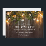 Rustic Pine Cones Branch Christmas Eve Party Invitation<br><div class="desc">Holly Berry Pine Cones Branch Rustic Christmas Party Invitation.
 For further customization,  please click the "customize further" link and use our design tool to modify this template.</div>