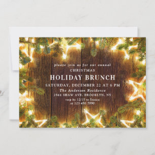 Rustic Pine Cones Branch HOLIDAY BRUNCH Invitation