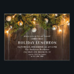 Rustic Pine Cones Branch HOLIDAY LUNCHEON Invitation<br><div class="desc">Holly Berry Pine Cones Branch Rustic Christmas Party Invitation.
 For further customization,  please click the "customize further" link and use our design tool to modify this template.</div>