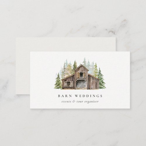 Rustic Pine Forest Barnyard Event Holiday Home Business Card