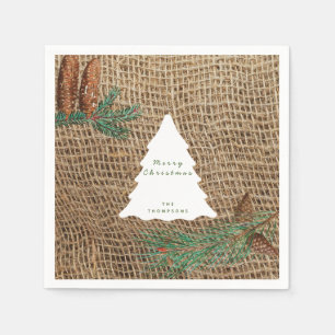 Rustic Pine Forest Christmas Tree  Napkins