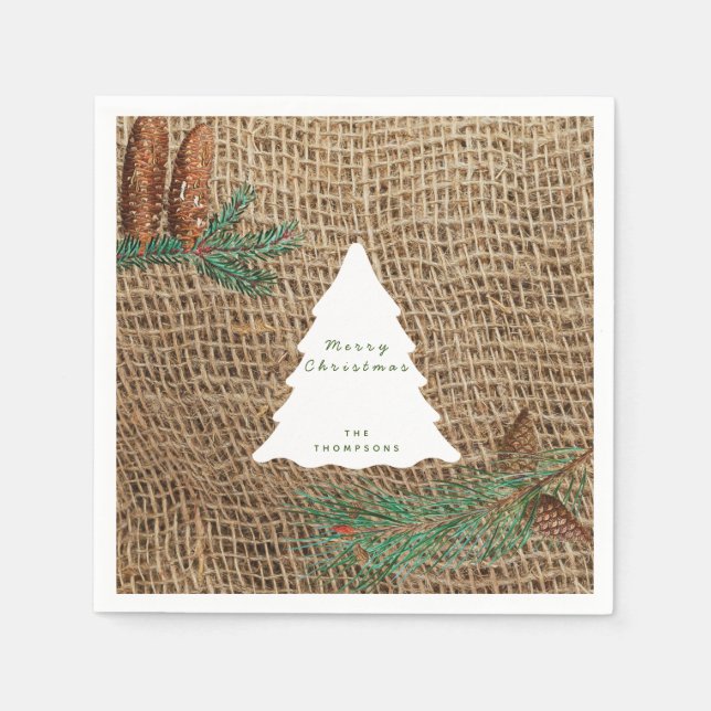 Rustic Pine Forest Christmas Tree  Napkins (Front)