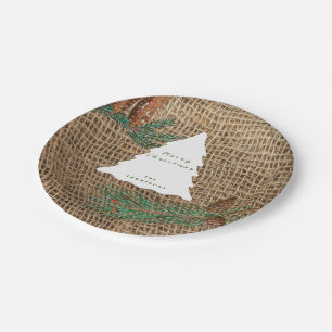 Rustic Pine Forest Christmas Tree Paper Plates