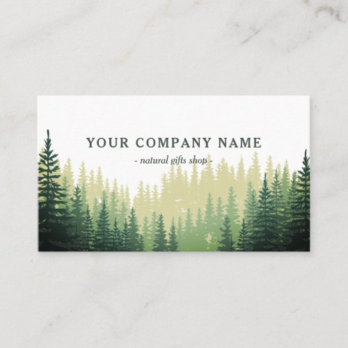 Rustic Pine Forest Logo Business Card