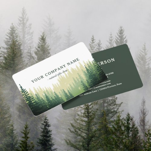 Rustic Pine Forest Logo Business Card