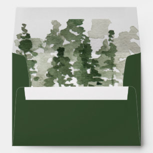 Rustic Pine Forest Personalized Wedding Envelope