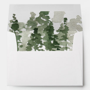 Rustic Pine Forest Personalized Wedding Envelope