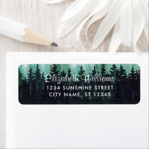 Rustic Pine Forest Return Address Label