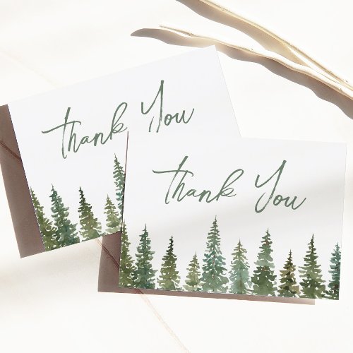 Rustic Pine Forest Thank You Baby Shower