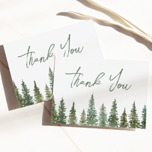 Rustic Pine Forest Thank You Baby Shower