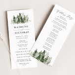 Rustic Pine Forest Wedding Ceremony Program<br><div class="desc">Elegant rustic wedding program featuring your names and wedding details with a forest of dark hunter green & sage watercolor pine trees. Personalize the autumn wedding programs by adding your wedding date & location, order of events, and wedding party on the back. Designed to coordinate with our Rustic Pine Forest...</div>