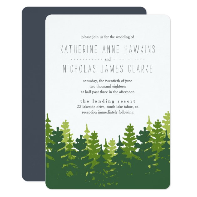 Rustic Pine Forest Wedding Invitation