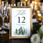 Rustic Pine Forest Wedding Table Number<br><div class="desc">Elegant,  rustic wedding table number cards featuring dark hunter green and sage watercolor pine trees. Personalize the pine tree table number cards by adding the table number,  your names,  and wedding date. Designed to coordinate with our Rustic Pine Forest wedding collection.</div>