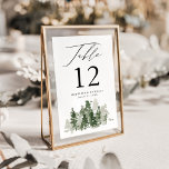 Rustic Pine Forest Wedding Table Number<br><div class="desc">Elegant,  rustic wedding table number cards featuring dark hunter green and sage watercolor pine trees. Personalize the pine tree table number cards by adding the table number,  your names,  and wedding date. Designed to coordinate with our Rustic Pine Forest wedding collection.</div>